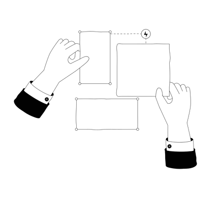 Rearrangement Illustration in Line Art Style