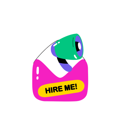 Hire Me Appeal Cartoon Illustration