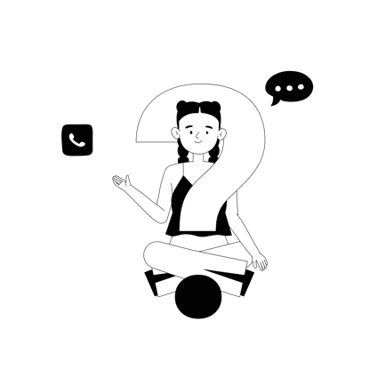 Questions to Operator Line Art Illustration