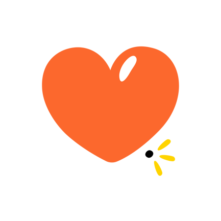 Cartoon Heart Illustration with Sparkle