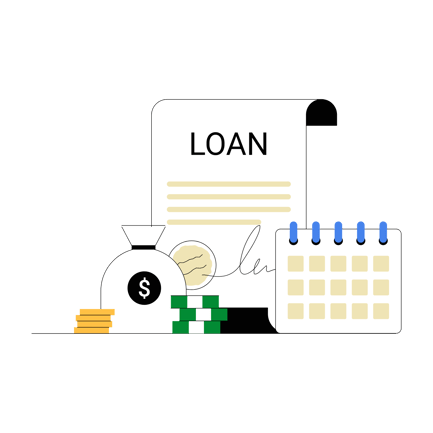 Flat Illustration of a Loan Agreement