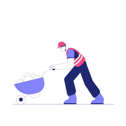 Construction Worker With Wheelbarrow
