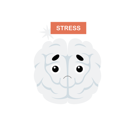 Illustration du cerveau stressé dans un style plat