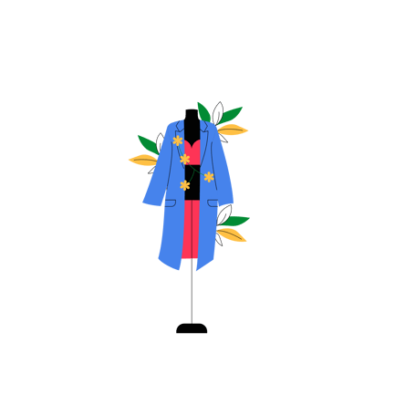 Flower Blossom Dress Illustration