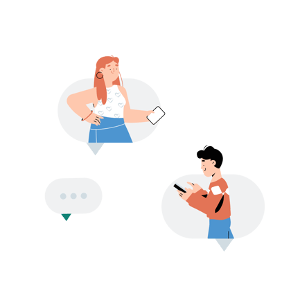 People Chatting Online Illustration