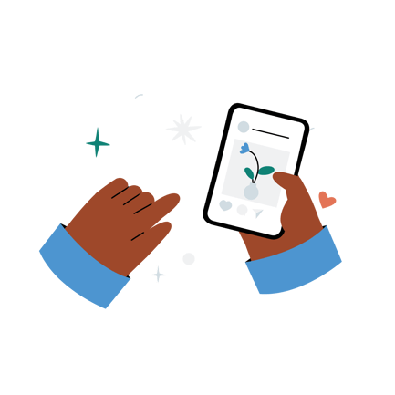 Hands Liking a Post on a Mobile Phone