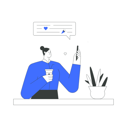 Woman Receiving a Congratulatory Message on Her Phone