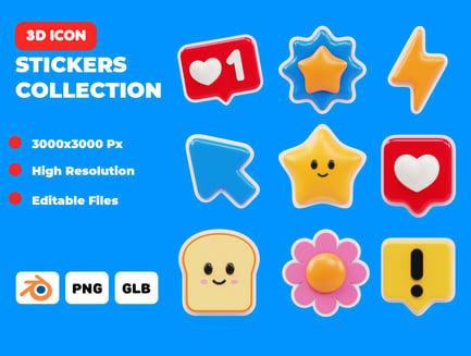 Preview: Stickers Collection 3D Icons