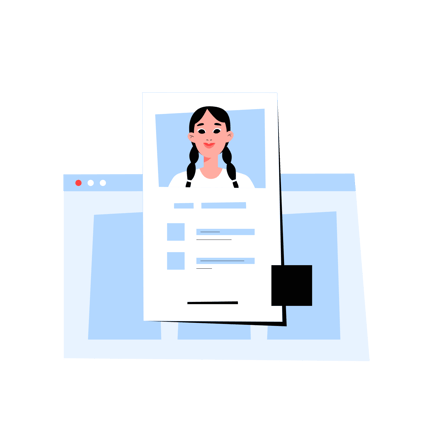 Verified Profile Illustration with Female Character and Checklist