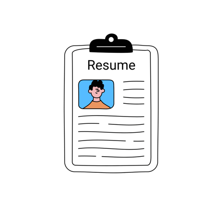 Rejected Resume Application on Clipboard Animation