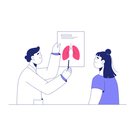 Pulmonary Examination Duotone Illustration