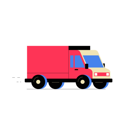 Flat Style Delivery Van Animation