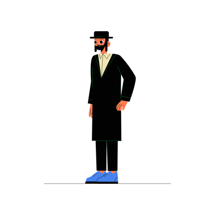 Flat Illustration of a Jewish Priest