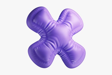 Preview: Squishy Inflated X Character with Creases 3D Model