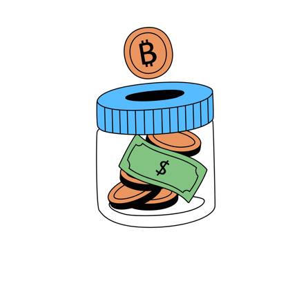 Crypto Savings Jar Illustration