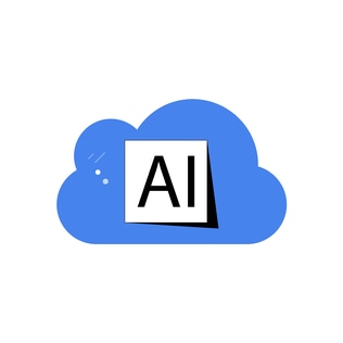 Ai Cloud Illustration in Flat Style