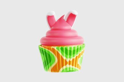 Aperçu: Cupcake au lapin de Pâques