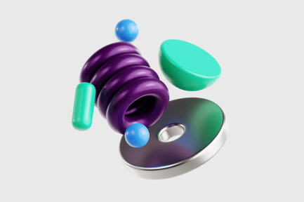 Preview: 3D Abstract Ring Composition with Floating Elements