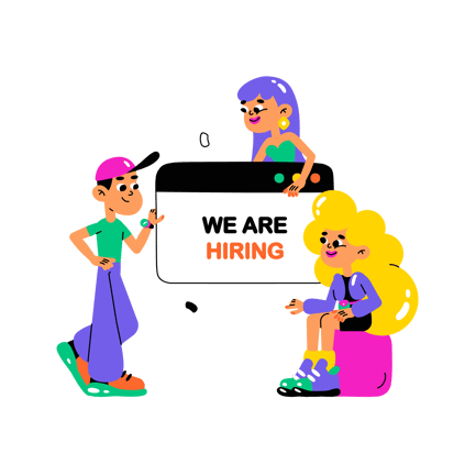 We Are Hiring Illustration with Cartoon People
