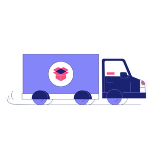 Duotone Delivery Van Illustration