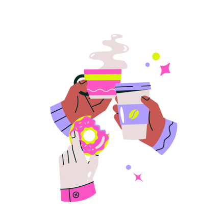 Coffee Break with Donut Illustration
