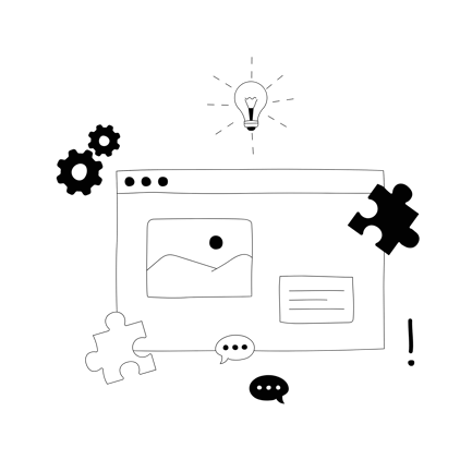 Line-Art für Website-Design und -Entwicklungsprozess