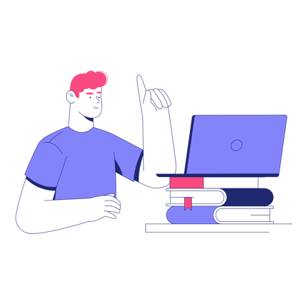 Online Education Illustration in Duotone Style