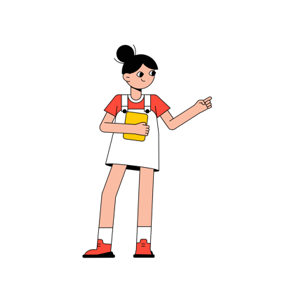 Cheerful Character Pointing