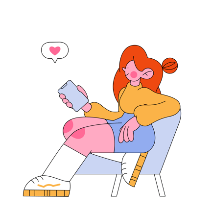 Mujer joven con teléfono comunicándose en las redes sociales