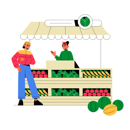 Street Market Produce Stall Animation