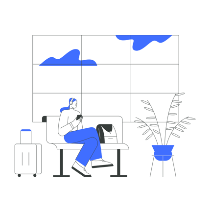 Woman Waiting at Airport Animation