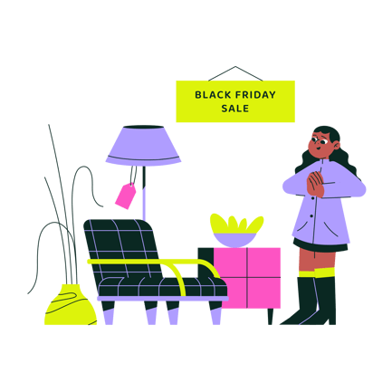 Black Friday Furniture Sale Illustration