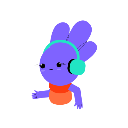 Cartoon Character With Headphones