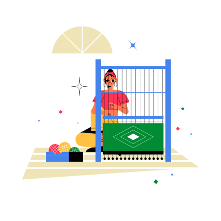Woman Making Carpet with Loom Illustration