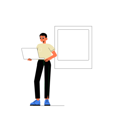 Man Posting Picture Online Illustration