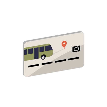 Urban Bus Pass Illustration