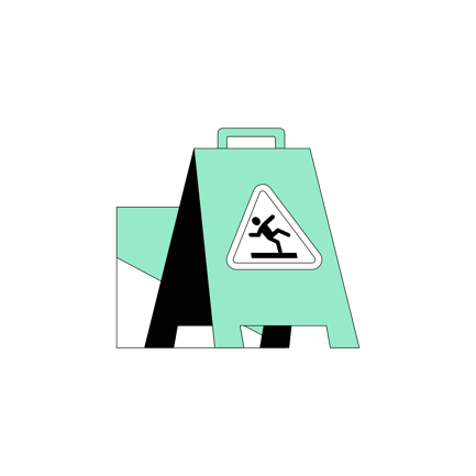 Caution Sign Illustration of Wet Floor