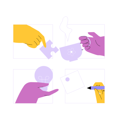 Duotone Collaboration Illustration