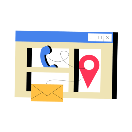 Flat Style Contact Information Illustration