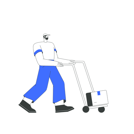 Delivery Person With Cart 1