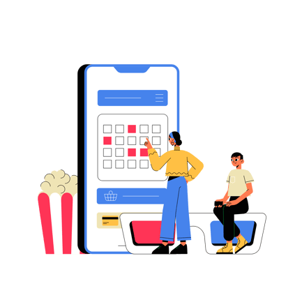 Planning a Movie Night with Friends Illustration