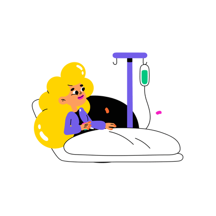 Cartoon Illustration of Patient Recovery