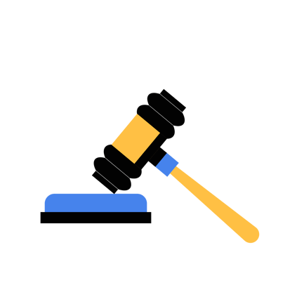 Illustration of a Gavel Striking a Sound Block