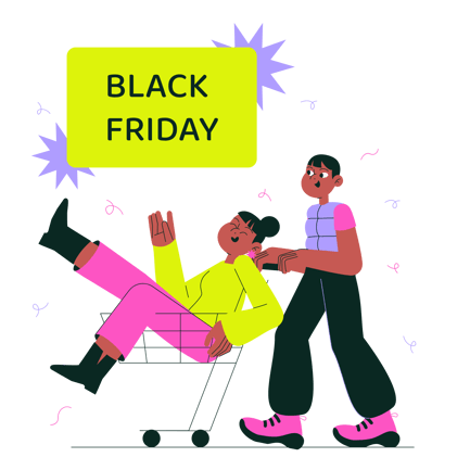 Happy Black Friday Cartoon Illustration