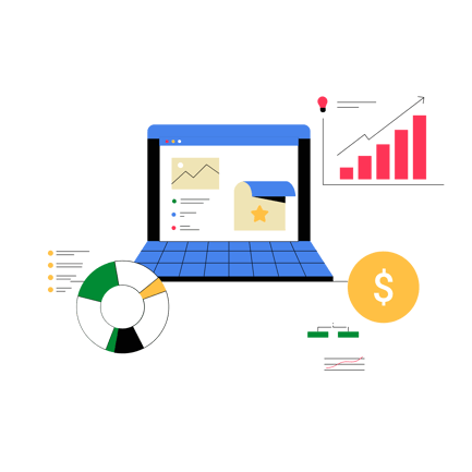 Business Analysis Illustration in Flat Style