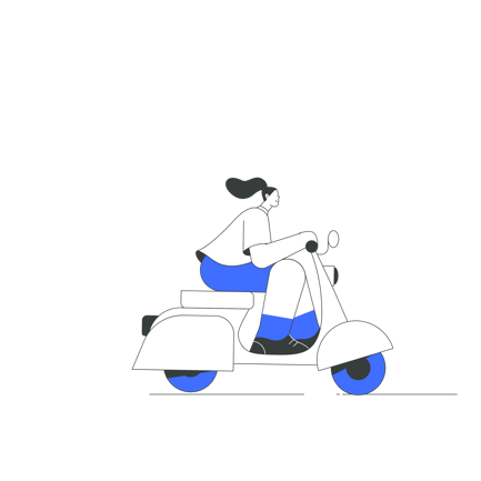 Woman Riding Scooter