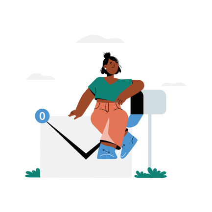 Woman with Empty Inbox Illustration