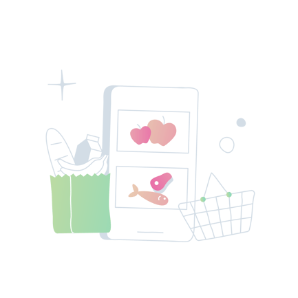 Grocery App Shopping with Food Items Animation