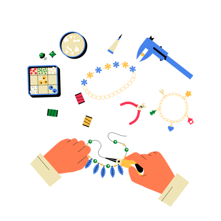 Handmade Jewelry Crafting Illustration