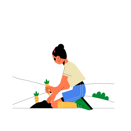 Person Harvesting Carrots Animation